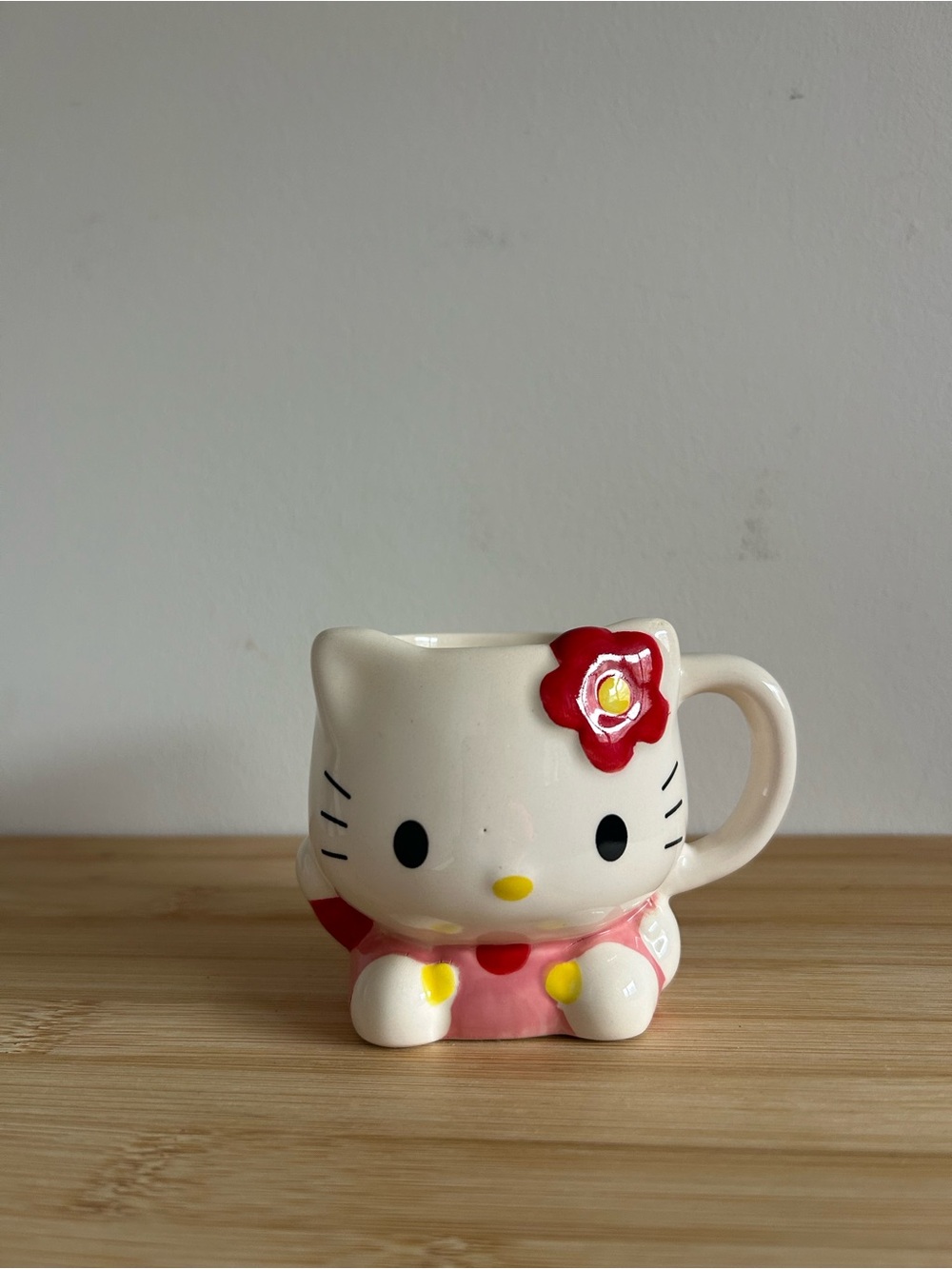 Vintage Sanrio Hello Kitty Pink and White Ceramic Character Mug